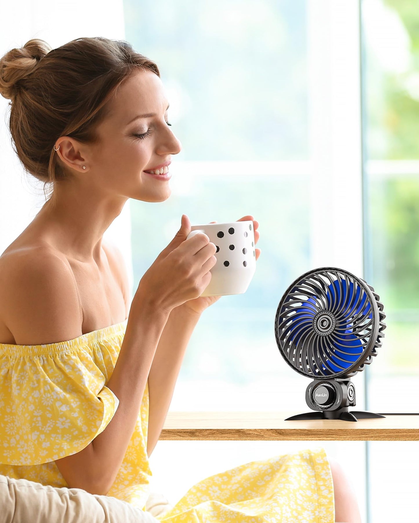 AaoLin USB Small Fan, Desk Fans with CVT Variable Speeds, Strong Cooling Airflow, Quiet Portable, Desktop Mini Personal Fan for Room, Home,Office, Bedroom-USB Powered