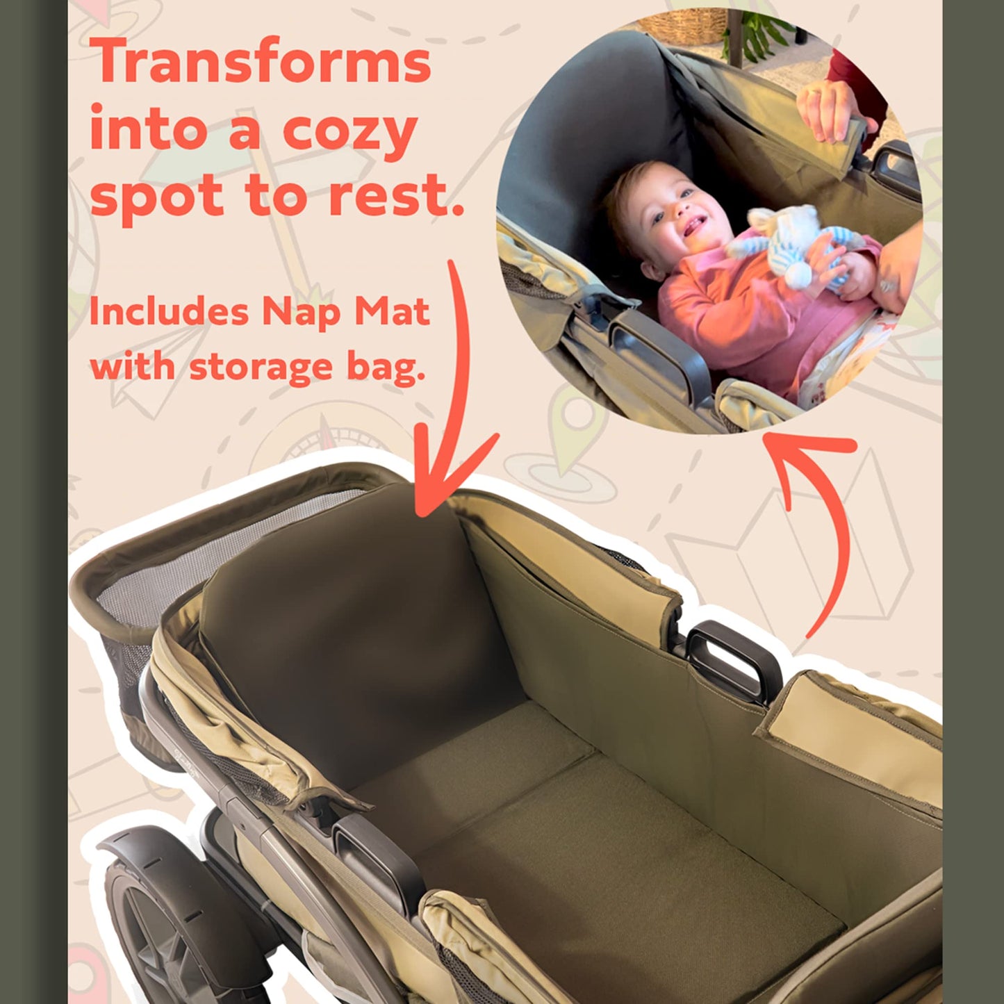 Gladly Family Anthem 4 Quad All-Terrain Wagon Stroller Adventure Bundle, Forest