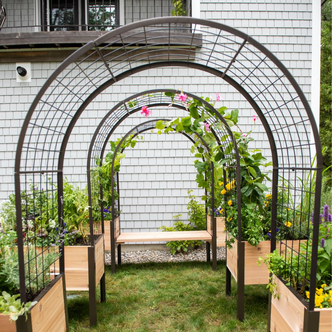 Gardener’s Supply Company Arch Trellis | Garden Arbor fits 2' x 4' Elevated Planter Boxes for Climbing Plants, Vegetables and Flowers | Decorative Outdoor Gardening Landscape