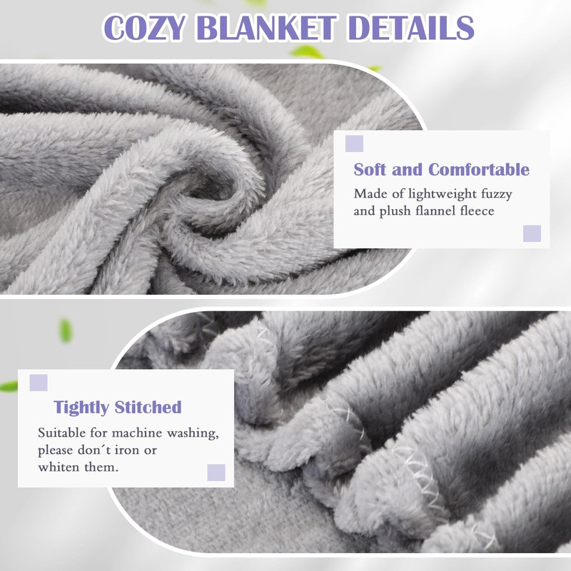Breling 10 Pcs Cot Blanket Toddler Daycare Nap Blanket for Kids 39 x 47 Inch Fleece Baby Warm Fluffy Cozy Rest Time Supplies for Classroom, Preschool, Daycare or Nursery(Dark Gray)