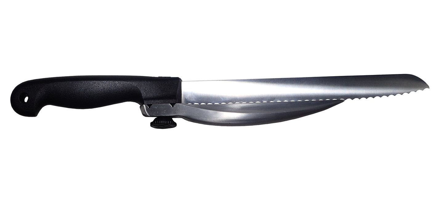BAOUROUGE' Precision Slicing Knife (Right-Handed) - 8 and 1/4 Inches Stainless Serrated Blade With Cutting Guide for Exact Slices Up To 5/8 Inch Thick
