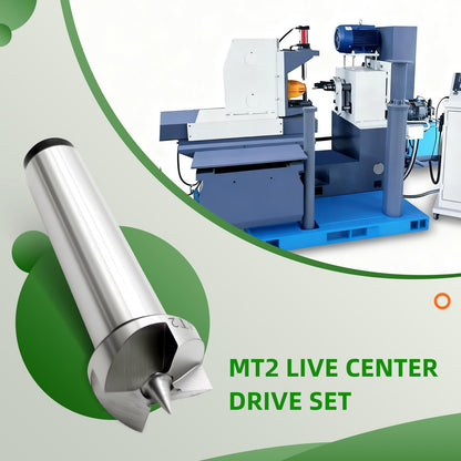 Yunnergo 4Pcs MT2 Wood Lathe Live Center Drive Spur Cup Set with Wooden Box for Wood and Metalworking Lathe