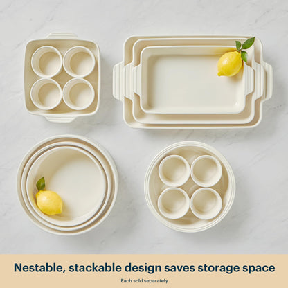 Pyrex 8-Piece Ceramic Complete Bakeware Set, Nonstick Pie, Casserole, Cake, Lasagna Oven Pans, Bakers, For Baking, Roasting, Steaming
