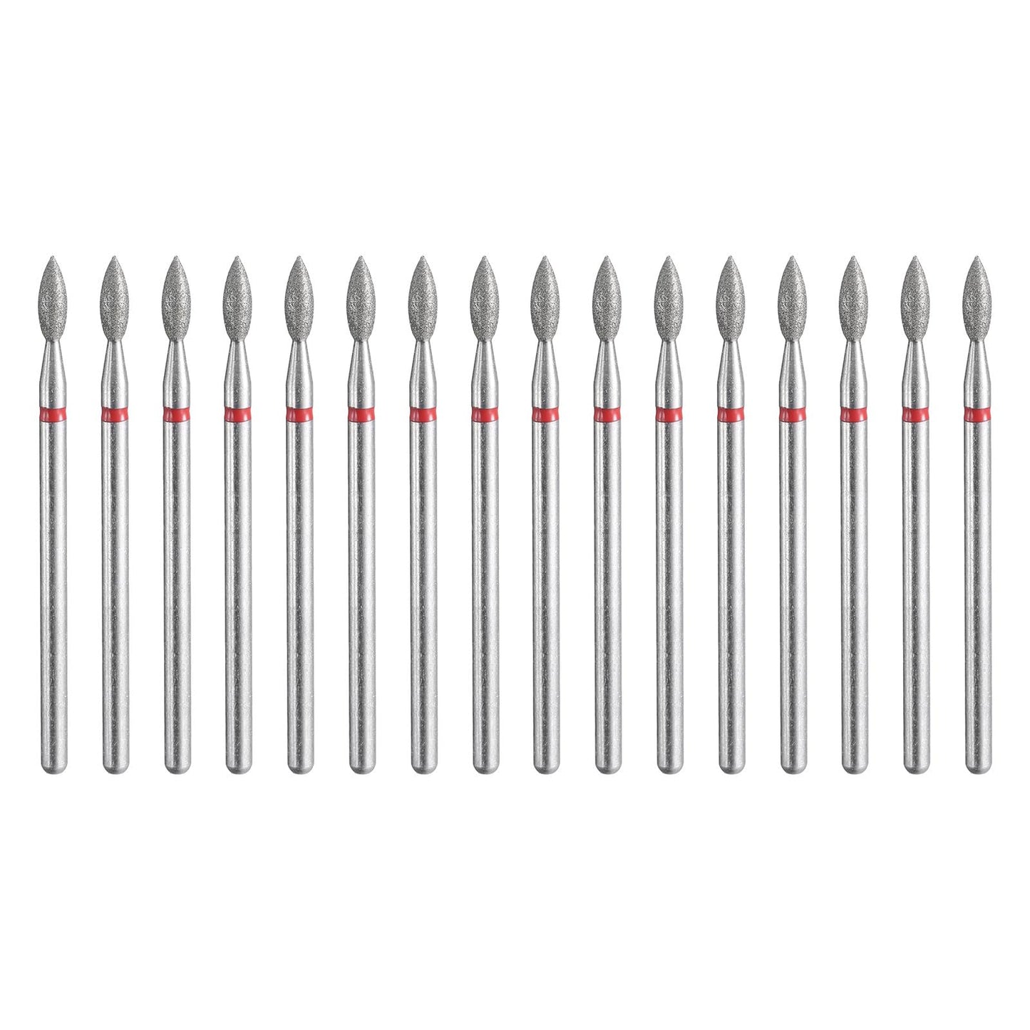 HARFINGTON 16pcs 200-230 Grits Diamond Grinding Bit 2.6mm Oval Head 2.35mm Shank 2.6mm Length Stone Sanding Drill Bits Rotary Tool for Ceramic Glass Nails Grinding Polishing