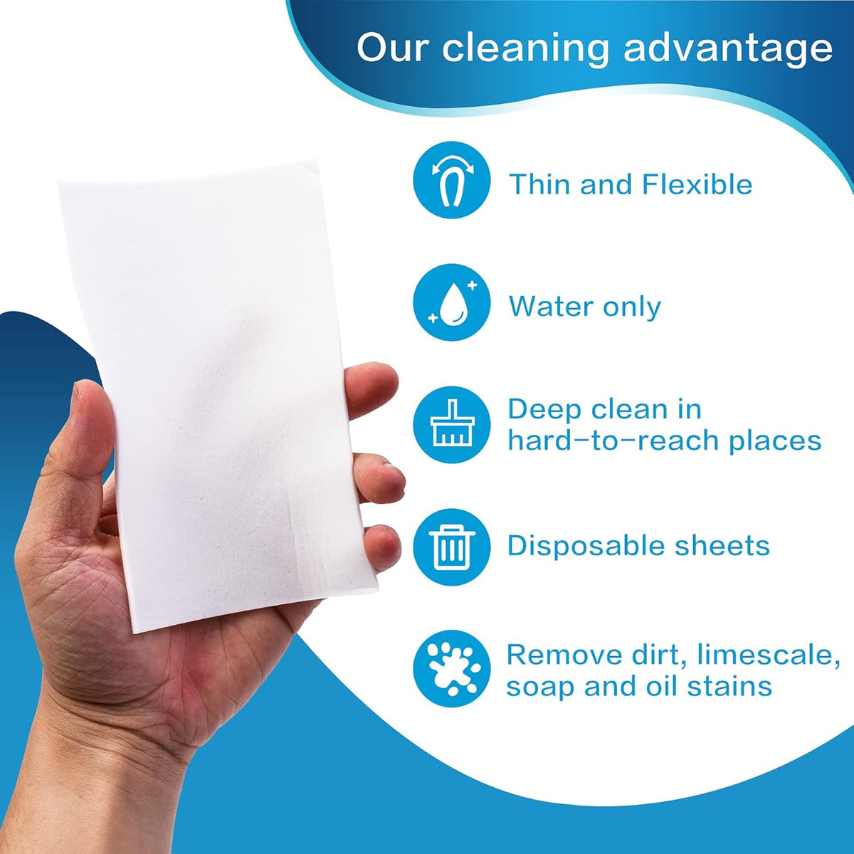Skiennix Magic Cleaning Sponge Eraser Sheets - 50PCS Reusable Nano Cleaner Pads for Kitchen & Bathroom