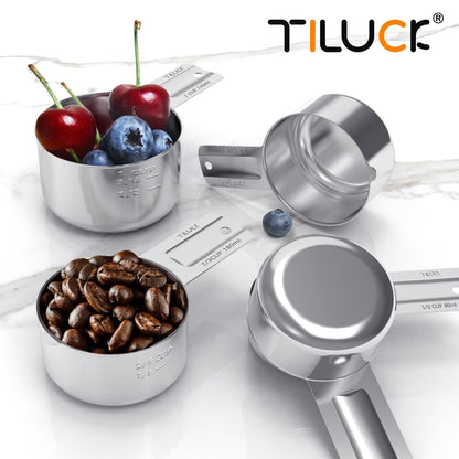 TILUCK Stainless Steel Measuring Cups Set,Kitchen Gadgets for Cooking & Baking,Set of 7