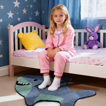 Percozzi Shark Shaped Bathroom Rug, Soft Absorbent Cute Animal Bath Mat with Non-Slip Backing, Washable Shark Rug for Bathroom Floor, Tub & Shower Decor, 25"x39"