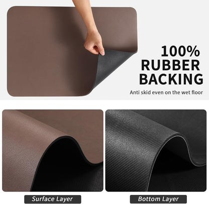 Coffee Mat, Coffee Bar Mat for Countertops, Absorbent Hide Stain Rubber Backed Dish Drying Mat for Kitchen Counter