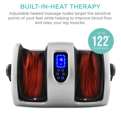 Best Choice Products Heated Shiatsu Foot Massager for Pain Relief, Plantar Fasciitis, Neuropathy, Blood Circulation w/Compact Design - Burgundy