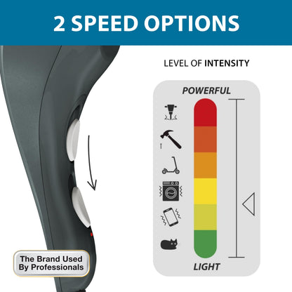 Wahl Heat Therapy Corded Vibratory Therapeutic Body Massager, Heated Handheld Massage Tool with Two Speeds, Relieve Neck, Shoulder, Muscle, Leg & Back Pain, Model 4196-1201
