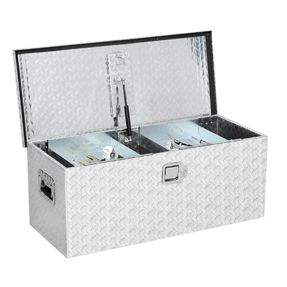 GarveeLife Heavy Duty Aluminum Truck Bed Tool Box – 36x15x15 in, Diamond Plate, Weatherproof & Lockable, T-Handle, Side Handles, Star Diamond Design, Silver