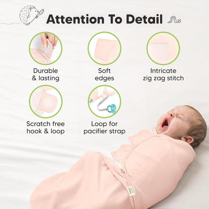 Organic Baby Swaddle Sleep Sacks by [Brand Name] - Soft & Snug for Newborns 0-3 Months | 3-Pack in Angelic