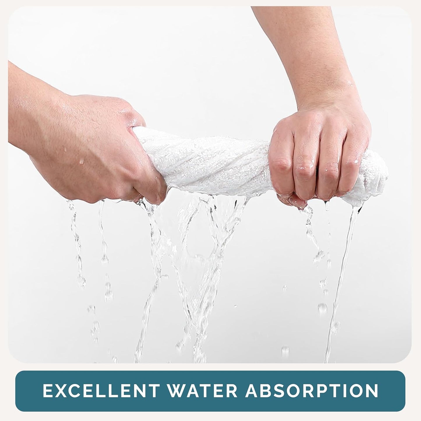 12 Pack 13x13 inches 100% Set Casa Platino White Washcloths - - Cotton - Premium Quality Wash Cloths for Bathroom