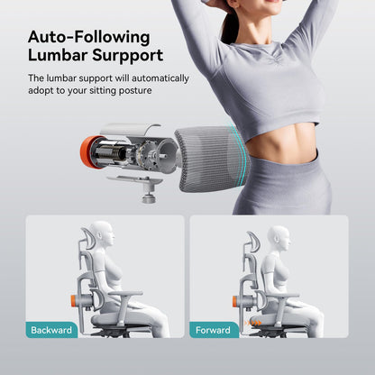 Newtral Ergonomic Office Chair with Auto-Following Lumbar Support, 136° Recline, Computer Desk Chair with 4D Armrests & Adjustable Headrest