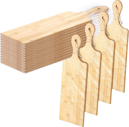 12 Packs Set Bread(Bamboo,17 6 Inch) Patelai Wooden Cutting Board with Handles Large Kitchen Serving Plain Chopping