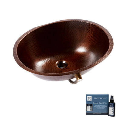 Freud Copper 19" Oval Undermount Bath Sink with Care Kit