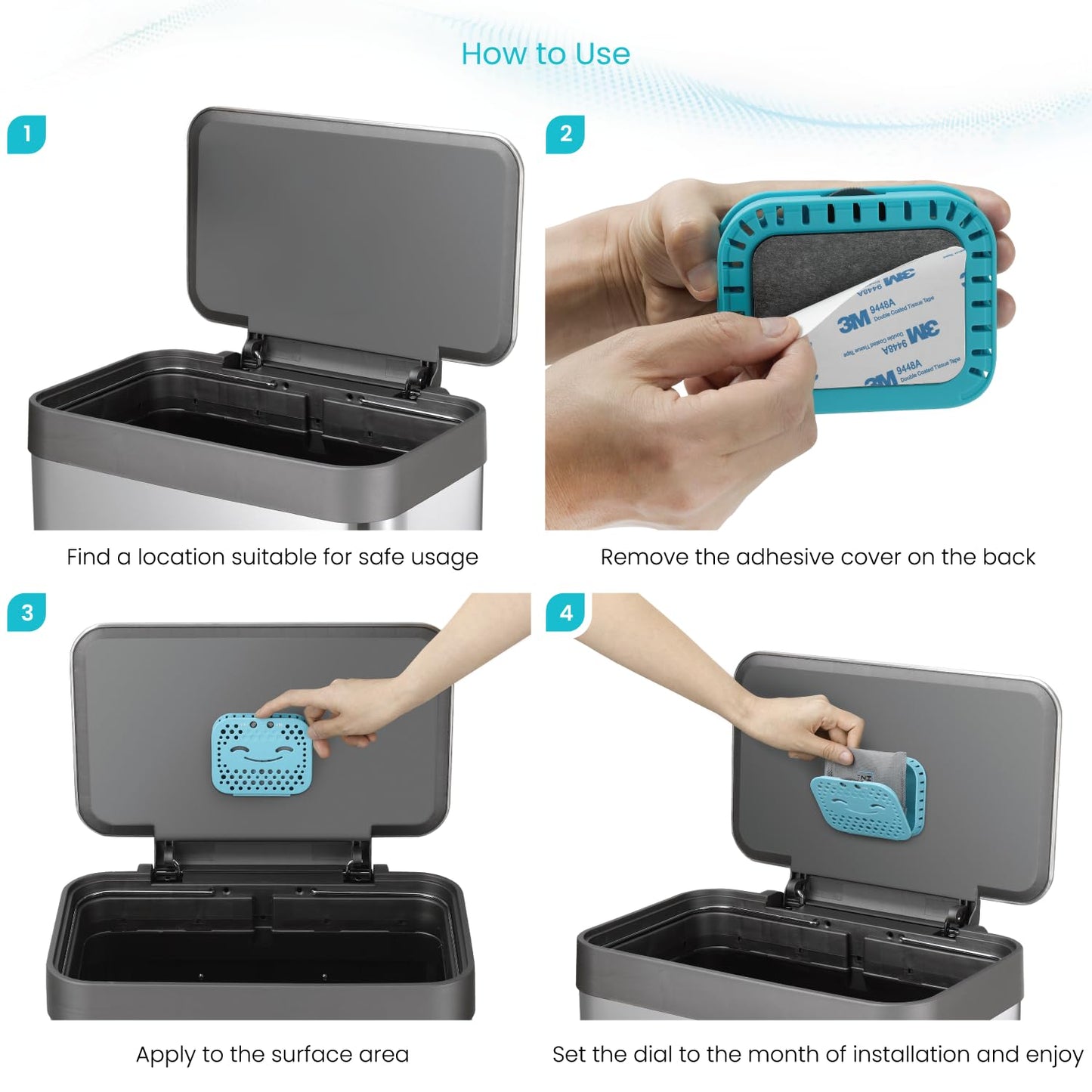 Home Zone Living CleanAura Deodorizing Filter Kit with Charcoal Filter Bag and Magnetic Sticker to Eliminate Odor