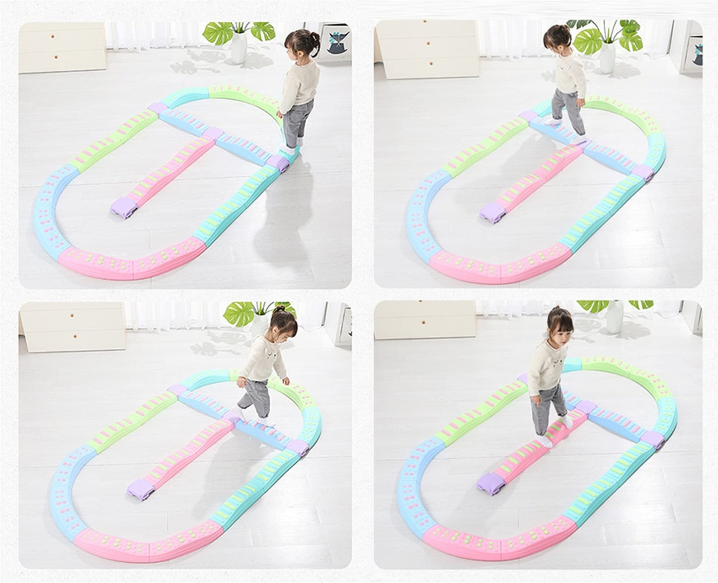 TDMYCS Balance Stepping Stones for Kids Home Amusement Park Kindergarten School Color Balance Beam Set-20 Piece Set Age 3-16