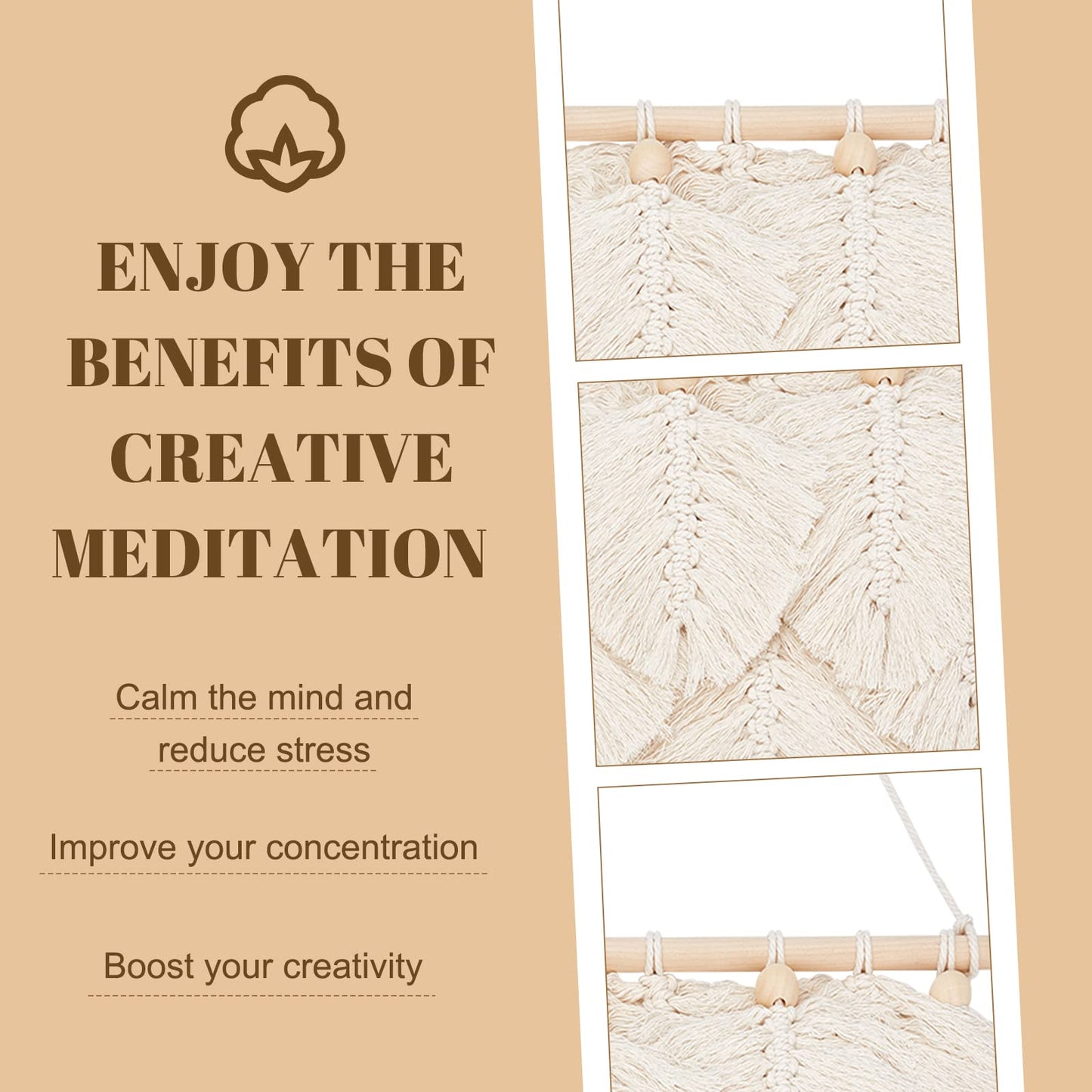 FREEBLOSS 2 Set DIY Macrame Leaf Wall Hanging Kit Macrame Feather 100M Macrame Cord and 20Pcs Wooden Beads Boho Macrame Wall Hanging Decor Macrame DIY Kit Handmade Gift for Mom Girls