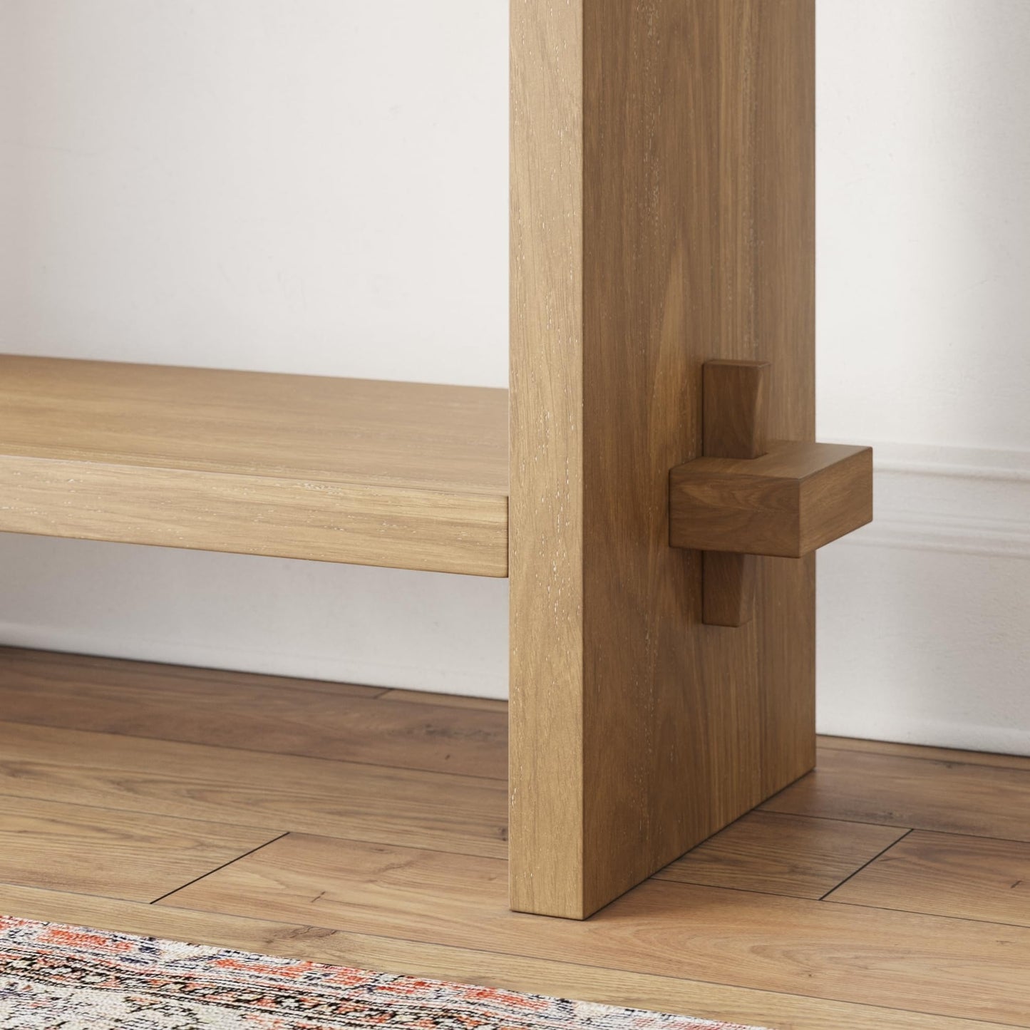Nathan James Virgo Wood Accent Storage Console Sofa Table, for Entryway, Hallway or Living Room, Light Brown - Set of 2