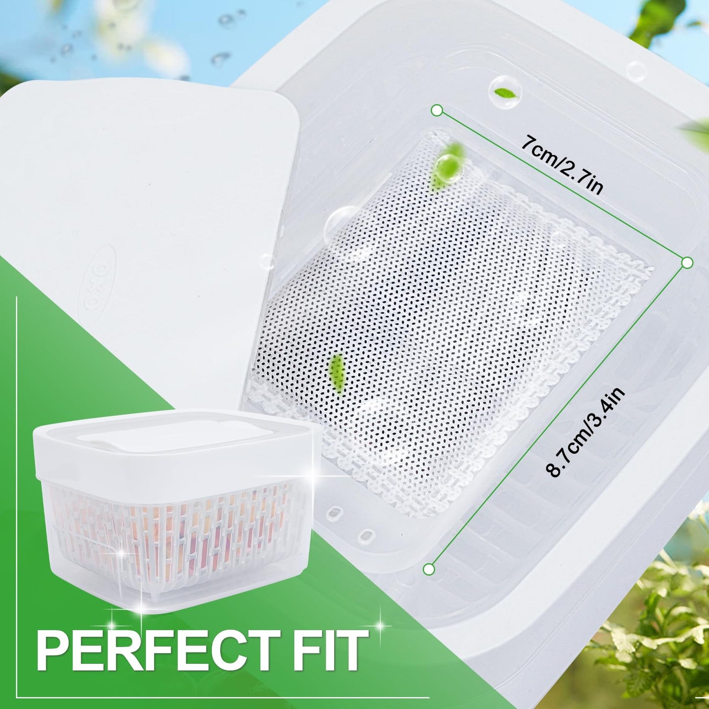 PROKITCHEN 12PCS Carbon Filter Refills Compatible with OXO Greensaver Produce Keeper & Crisper Inserts, Refill Bags Compatible with Bluapple Produce Saver Balls & Other Vegetable Savers