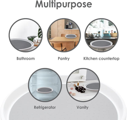 Lazy Susan Turntable 2 Pack, 12 Inch Non-Skid Round Spinning Spice Organizer for Kitchen, Cabinet, Pantry, Fridge