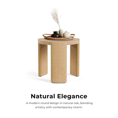 Furniture of America Carys Modern Solid Wood 2-Piece Coffee Table and End Table Set with Plinth Base, Living Room Furniture for Small Space, Home Office, Oak