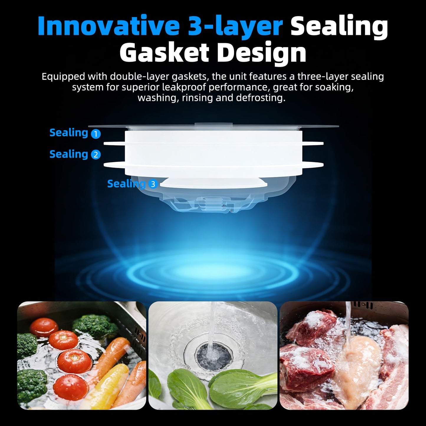 Hibbent Upgraded 3 in 1 Kitchen Sink Drain Strainer, Stainless Steel Pop Up Sink Stopper, Larger Anti-Clogging Basket, 3-Layer Seal, Detachable Drain Plug for US Standard 3-1/2" Drain, Brushed Nickel