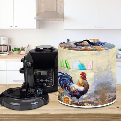 Rooster Air Fryer Cover, Dustproof Red Rice Cooker Storage Bag for Kitchen Home Decor