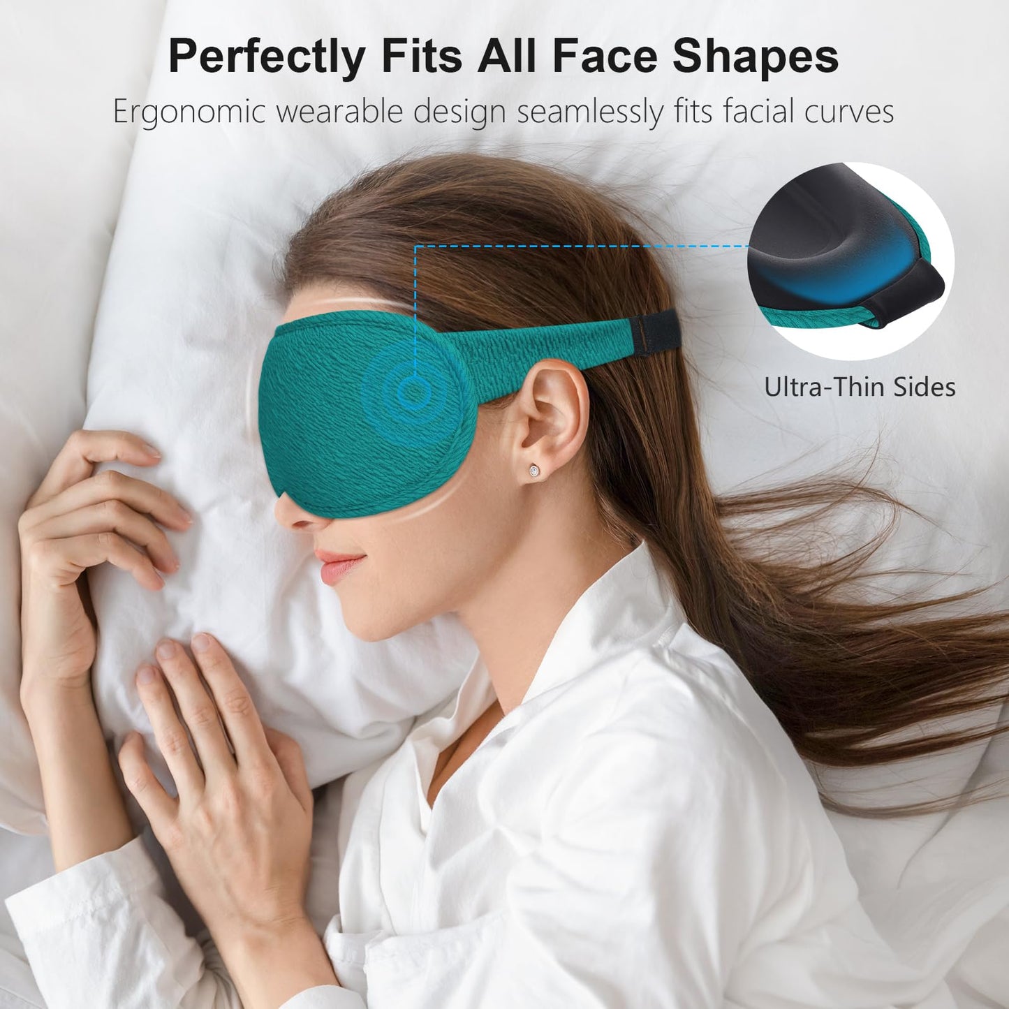 Gritin 100% Blackout Sleep Eye Mask for Women Men, Zero Pressure Sleeping Mask - Ergonomic Design 3D Cutout Eye Movement and Eyelash Friendly Night Blindfold, Ultra Soft Comfortable for Sleeping