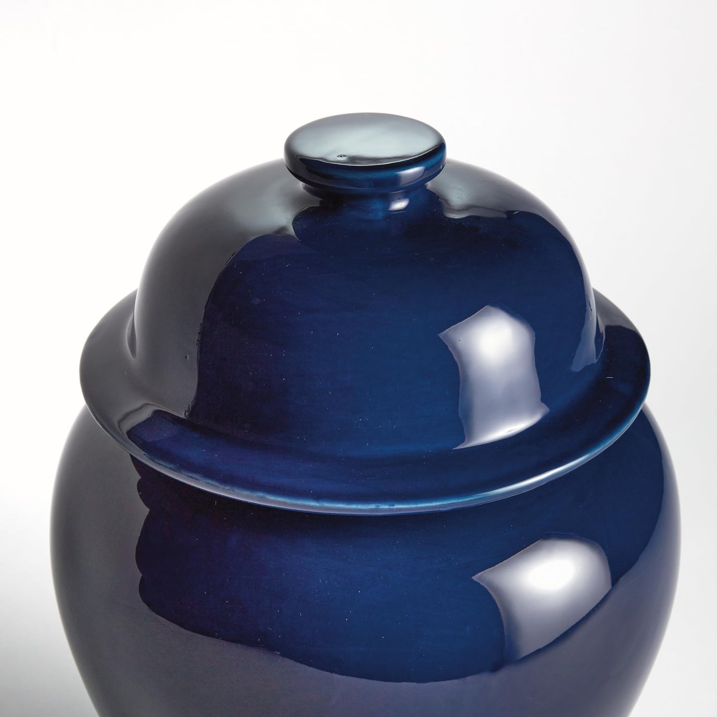 Napa Home & Garden Koa Wide Lidded Ginger Jar Small - Navy Ceramic Handcrafted Small Blue