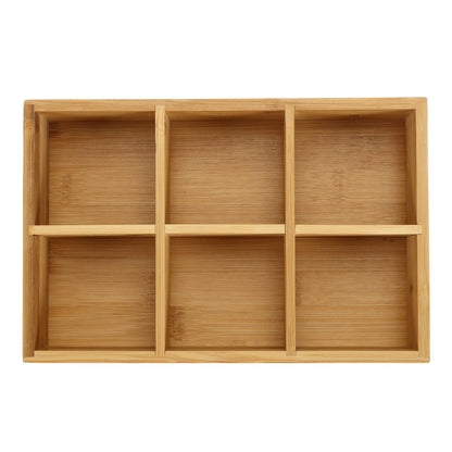 Dicunoy 2 Pack Bamboo Tea Bag Organizers, Wood Tea Bag Storage for Drawers with 6 Roomy Compartments, Sturdy Tea Chest Boxes for Shelf, Coffee Station, Sugar Packet, Sweeteners, Small Packets