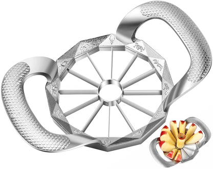 LIIGEMI Apple Slicer,12-Slices Stainless Steel Cutter，Heavy Duty Stainless Steel Apple Cutter and Divider， Anti-slip Handle，Gifts for Mom， Easy to Use.