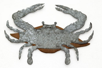 3D PARISLOFT Wood and Galvanized Ocean Theme Wall Hanging Decor (Crab), Rustic Farmhouse Decor for Living Room
