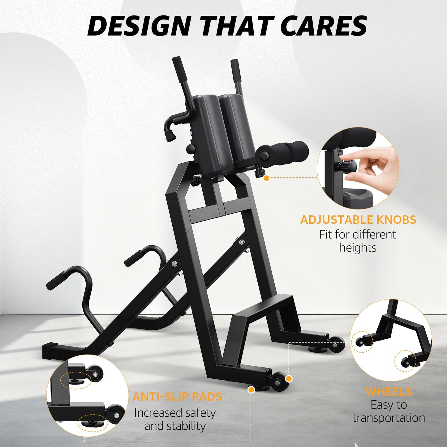 Heavy-Duty Inversion Equipment Roman Chair for Back Hyperextension and Core Strength Training, 350 lbs Capacity Decompression Bench for Home Gym
