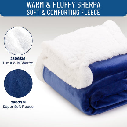 Everlasting Comfort Furry Sherpa Throw Blanket - Soft, Fluffy, Fuzzy, Plush, Thick, Minky Throws