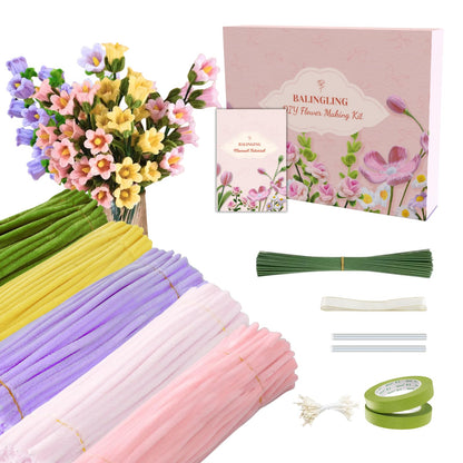 balinging 500pcs Pipe Cleaners Craft for Flowers,Chenille Stems for DIY Flower Making Kit,Pipe Cleaners Projects Creative for DIY Art and Craft,Ideal for Holiday Decoration(Bellflower)