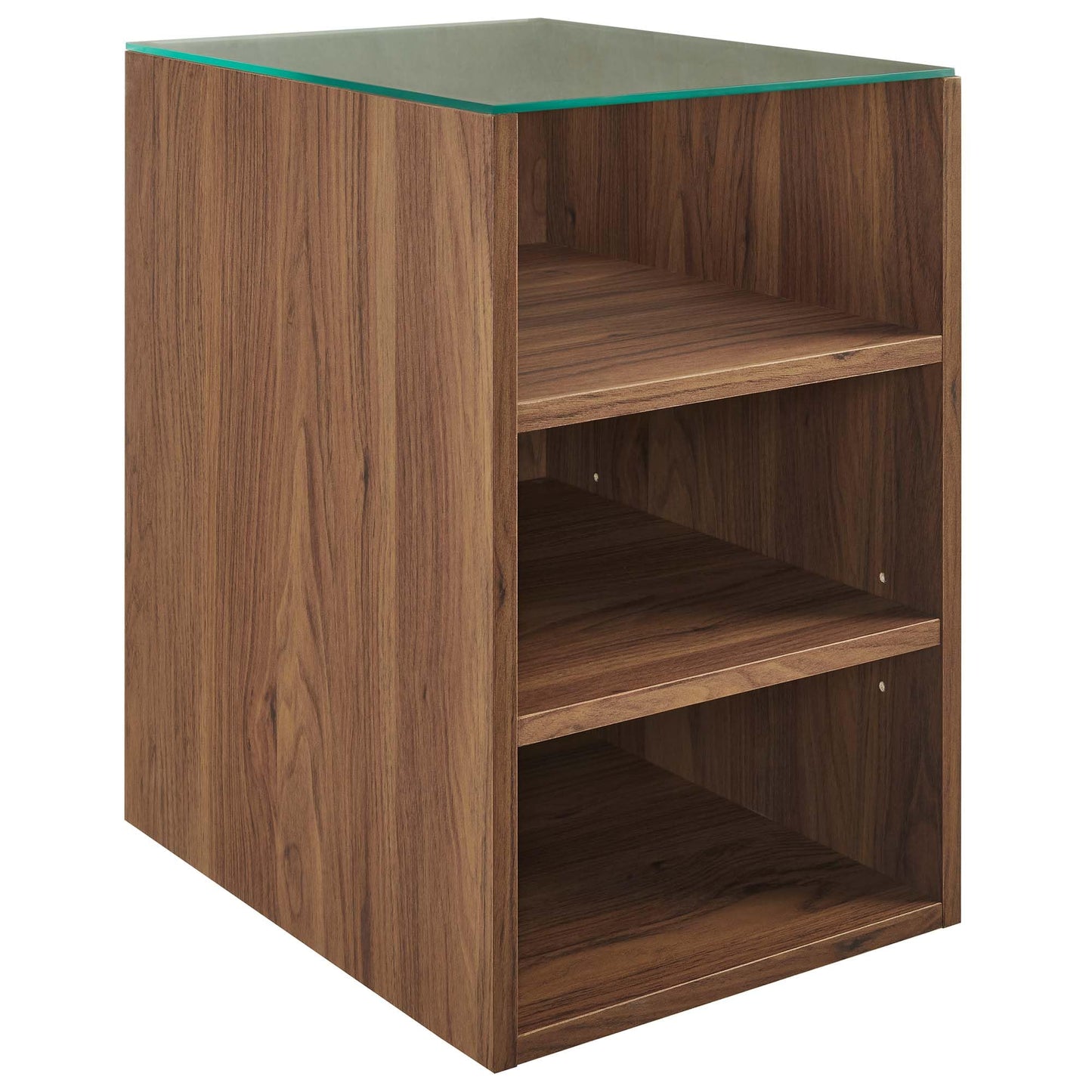 Modway Render 62 Inch Mid-Century Modern Floating Bathroom Vanity with Double Sink in Walnut White – Wall-Mount Vanity with Storage Cabinet and Dual Ceramic Sinks