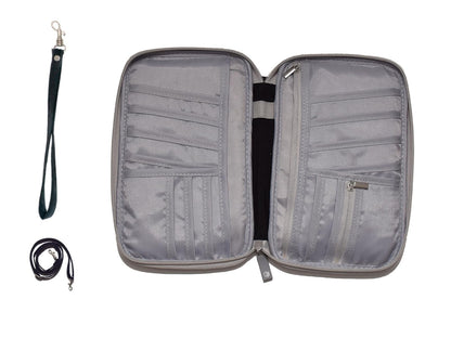 Large Family Passport Holder for 8 | Family Passport Holder for 6 | Multiple Passport Holder Family | Travel Document Organizer w/RFID Blocking,Removable Wrist Strap & Crossbody | Airplane Essentials