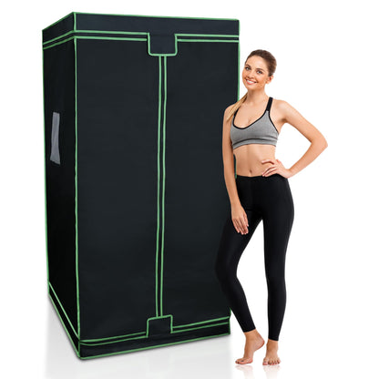 UTK Far Infrared Sauna, Full Size Portable Sauna with Natural Jade for Home Spa, One Person Infrared Sauna with Tourmaline Heating Foot Pad and Portable Sauna Chair for Relaxation Detox (104℉-141℉)