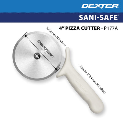 Dexter-Russell 4" Pizza Cutter, P177A-4PCP | SANI-SAFE Series, Stainless Steel Blade with Slip-Resistant Polypropylene Handle | Heavy-Duty Rotary Cutter for Pizza, Pastry & More | Made in USA