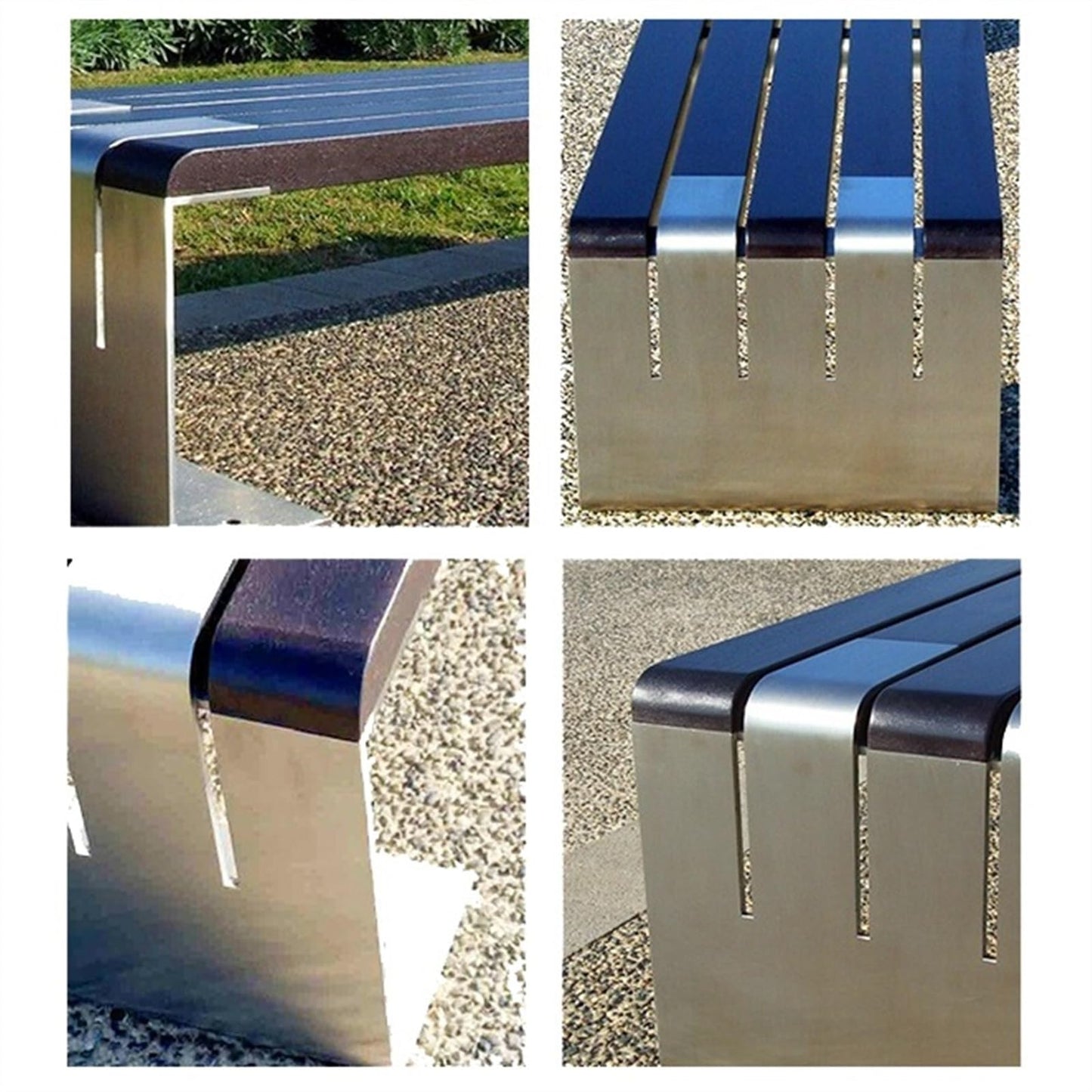 Garden Bench Outdoor Park Bench, Modern Wooden Dining Picnic Furniture Benches with Steel Frame, Outdoor Leisure Benches Backless for Backyard, Garden, Lawn Outdoor Park Bench(150*42*42cm)