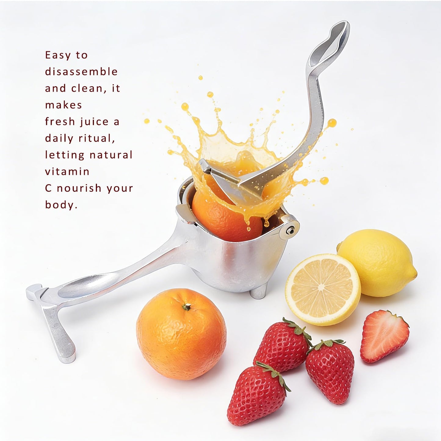 Manual Juicer, Hand Juicer Squeezer, Lemon Squeezer, Fresh Fruit Juice Extractor, Ergonomic Grip & Easy To Clean – Ideal For Fruits (Orange, Pomegranate, Lime, Grapefruit) | Home Kitchen Must-Have