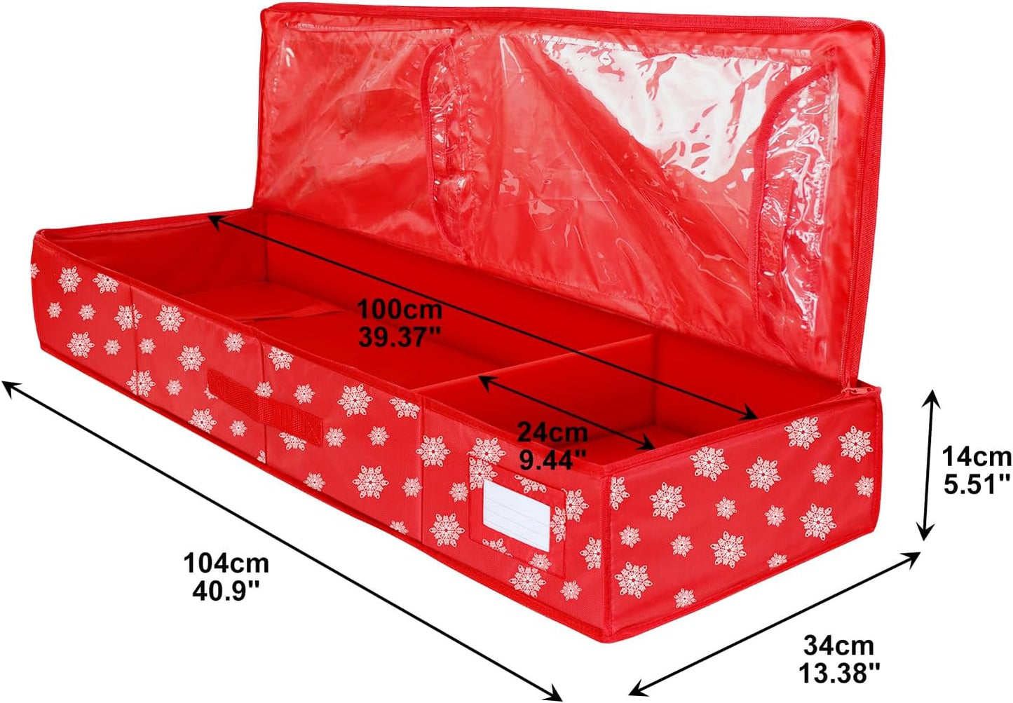 Christmas Wrapping Paper Storage Organizer, Heavy Duty Gift Wrap Bag with Pockets, Fits Holiday Accessories (Large)