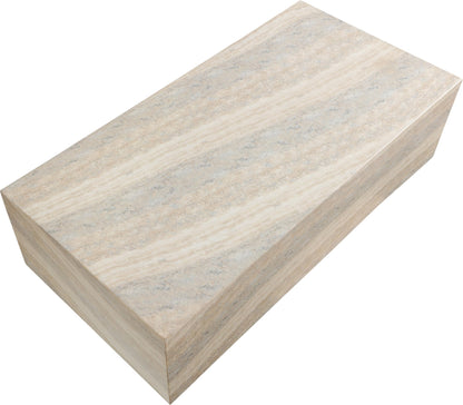 Meridian Furniture Piazza Travertine Finish Concrete Indoor/Outdoor Coffee Table