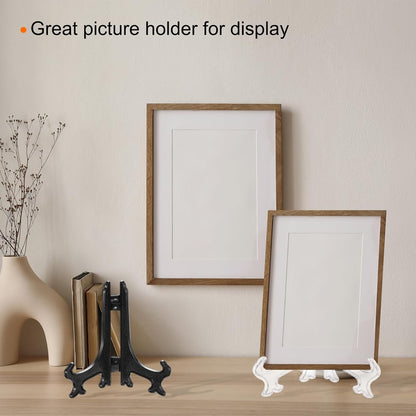 uxcell 12Pcs 7" Acrylic Plate Stands for Display, Easels Stand for Card, Photo Frame Desktop, Black