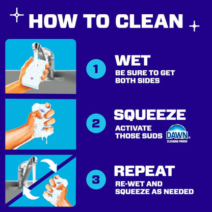 Mr. Clean Magic Eraser Sponge, Bathroom Cleaner, Shower Cleaner, Tub Cleaner, Soap Scum Remover, Bathroom Cleaning Supplies, Dawn Cleaning Power with Febreze Lavender Scent, 2 in 1 Bath, 7ct