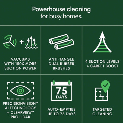 iRobot Roomba Plus 504 Vac Robot Vacuum with AutoEmpty Dock - Superior Power-Lifting Suction, Anti-Tangle Dual Rubber Brushes, Perfect for Pet Hair, Self-Empties for 75 Days, Avoids Obstacles, LiDAR