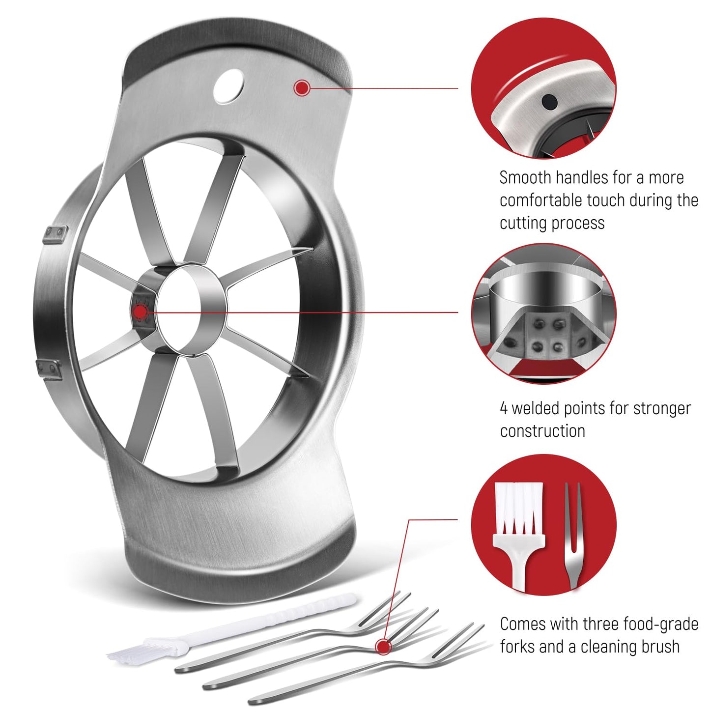 Apple Slicer, ARRITZ Stainless Steel Apple Cutter 8 Slices, Sharp Blade