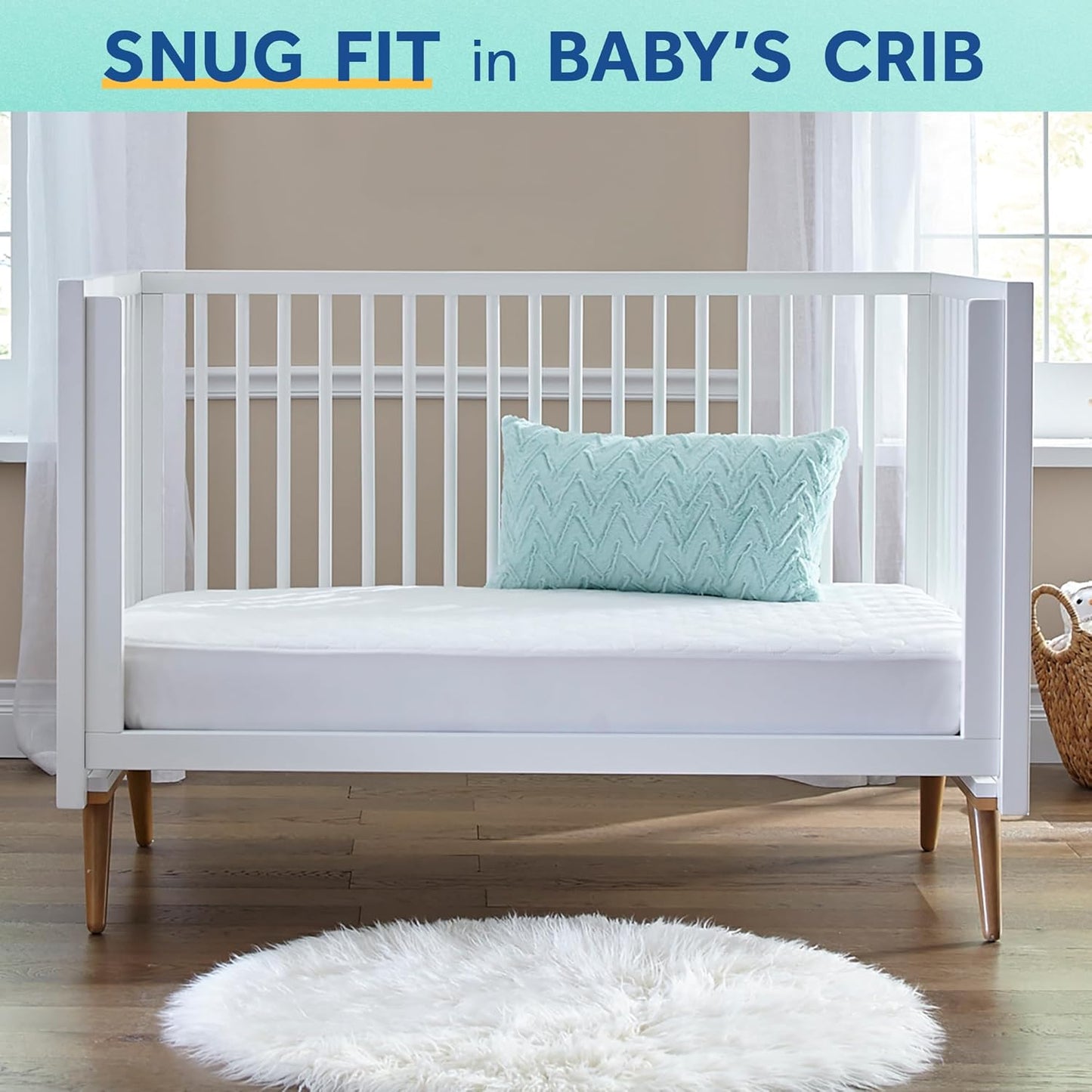 Sealy Baby Posture Perfect Breathable Crib Mattress, GREENGUARD Gold Certified, Made in USA, 2 Stage Hybrid Memory Foam & 150 Premium Coils, Toddler Bed Fit, Safety & Quality Tested, 52x28"